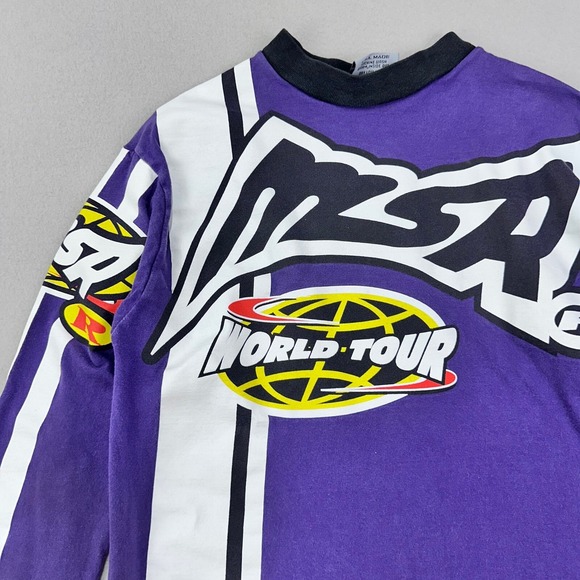 VTG MSR Motocross Racing Shirt Mens Medium Purple 90s World Tour L/S Rare USA - Picture 2 of 9